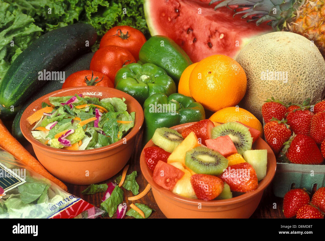 Fresh cut fruits and vegetables Stock Photo Alamy