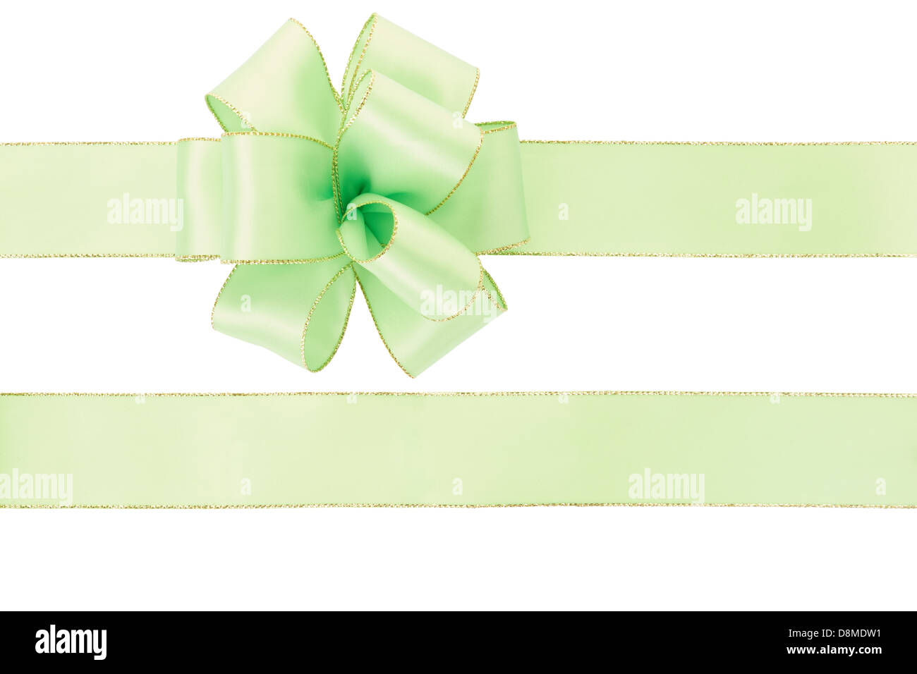 Green bow and ribbon Stock Photo