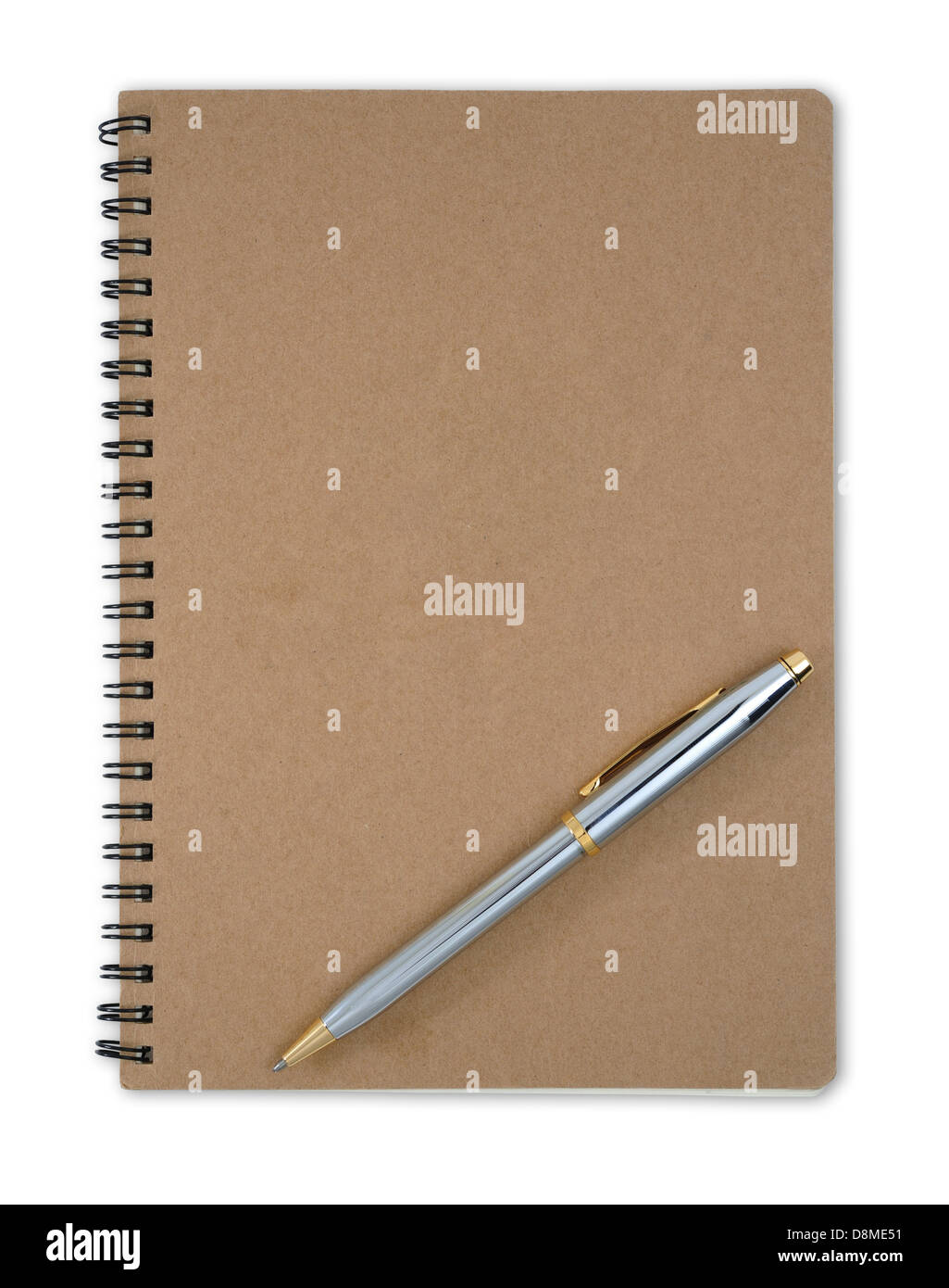 Notebook and Pen with clipping path Stock Photo