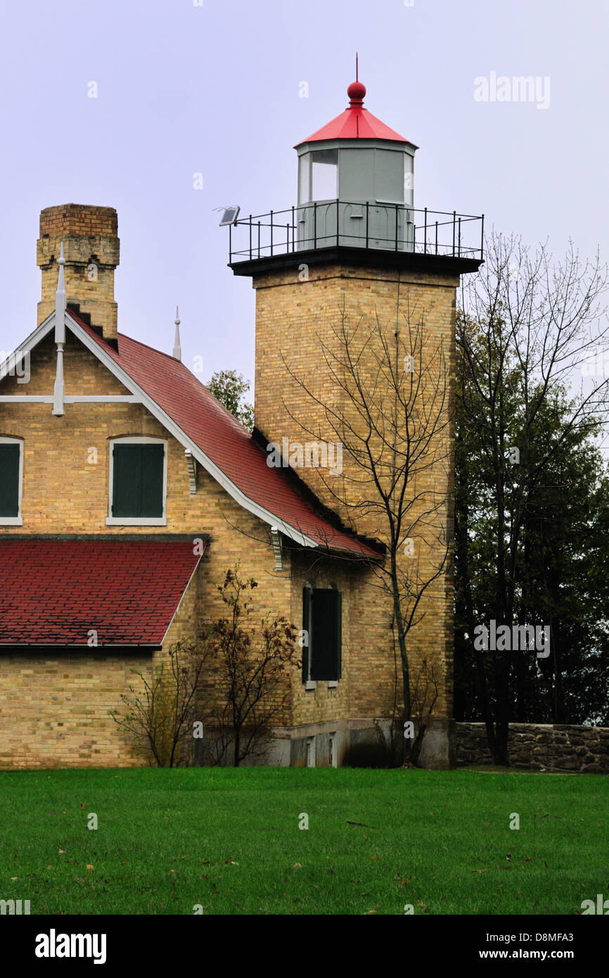 Eagle Bluff Light in Peninsula State Park, Door County, Wisconsin Stock Photo