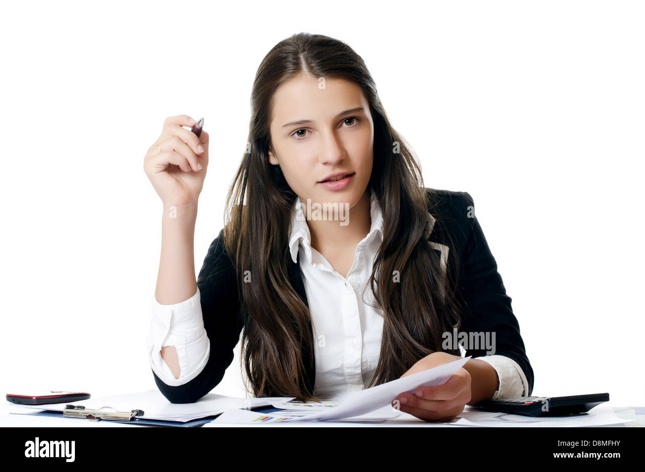 Portrait of the young beautiful businesswoman Stock Photo - Alamy