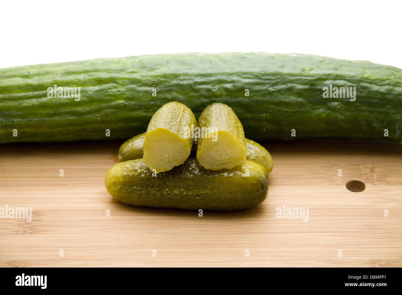Cucumber with gherkin Stock Photo Alamy
