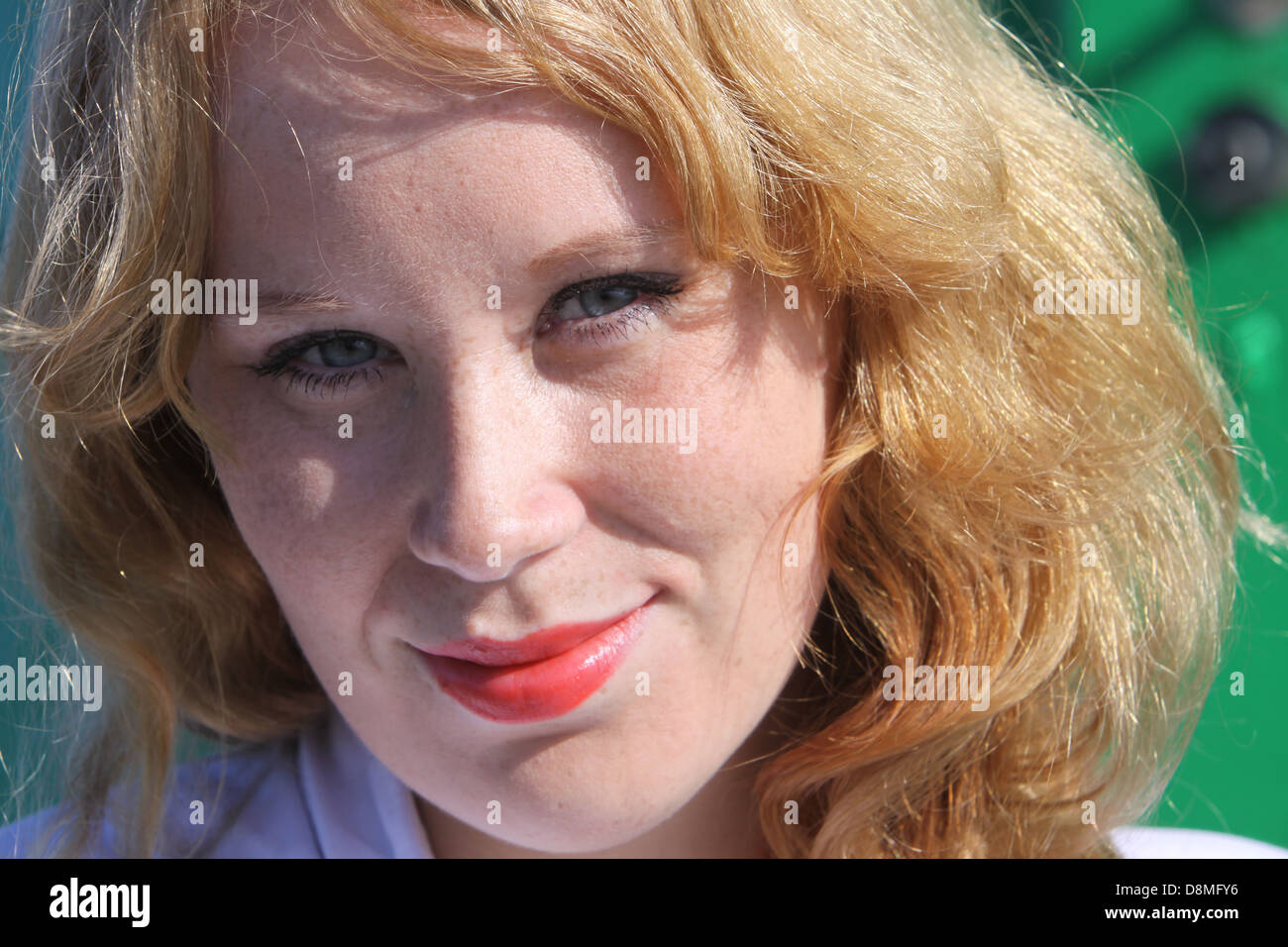 young redheaded woman Stock Photo