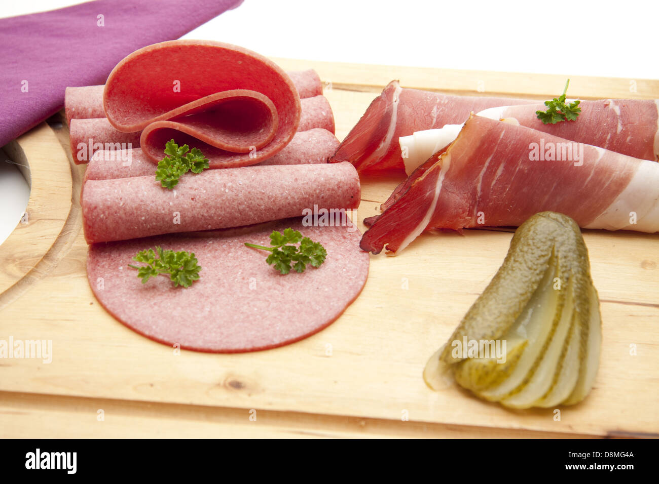 Salami with ham Stock Photo Alamy