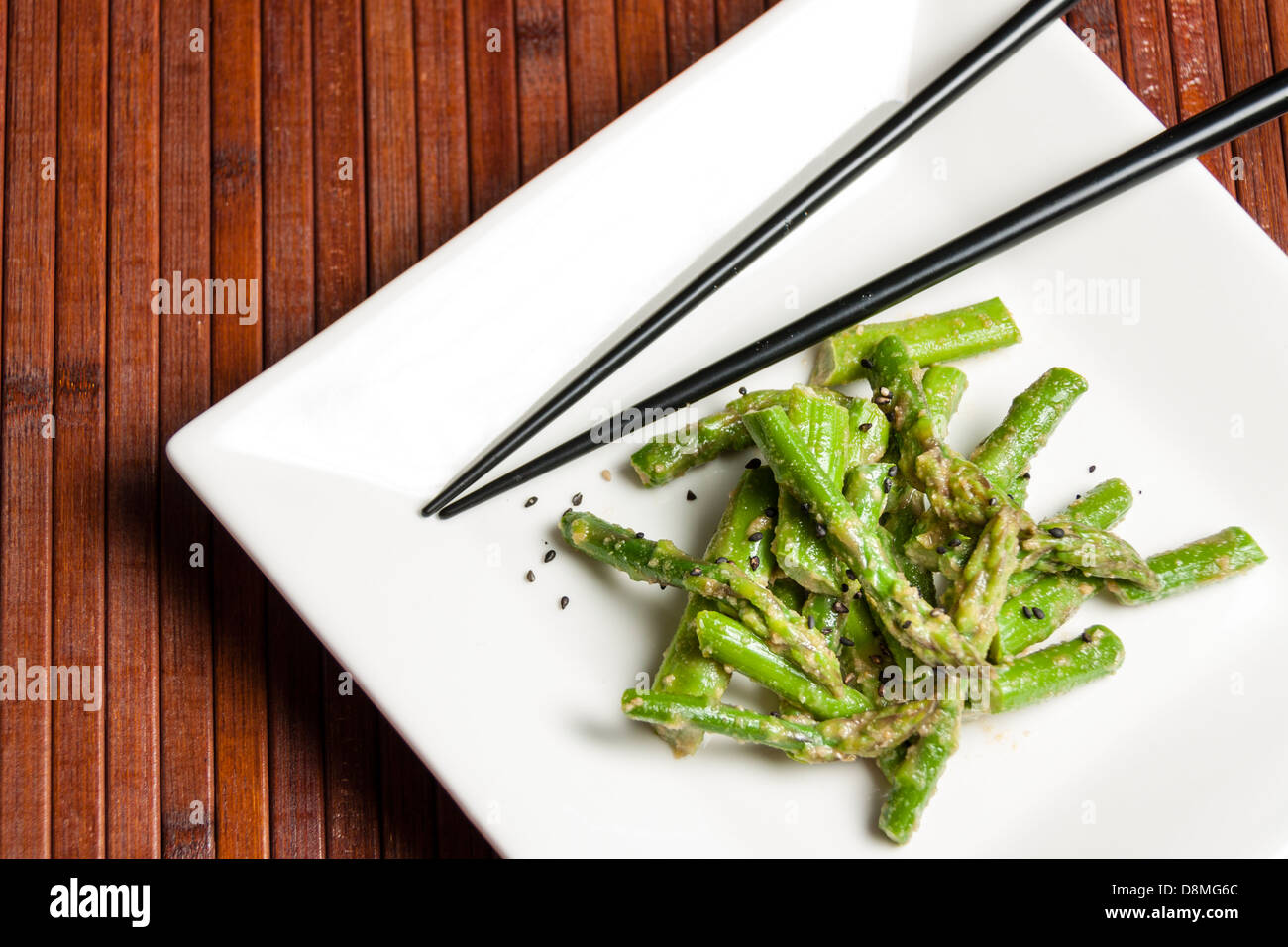 Asparagus Sesame Salad, Japanese style, horizontal Stock Photo Alamy