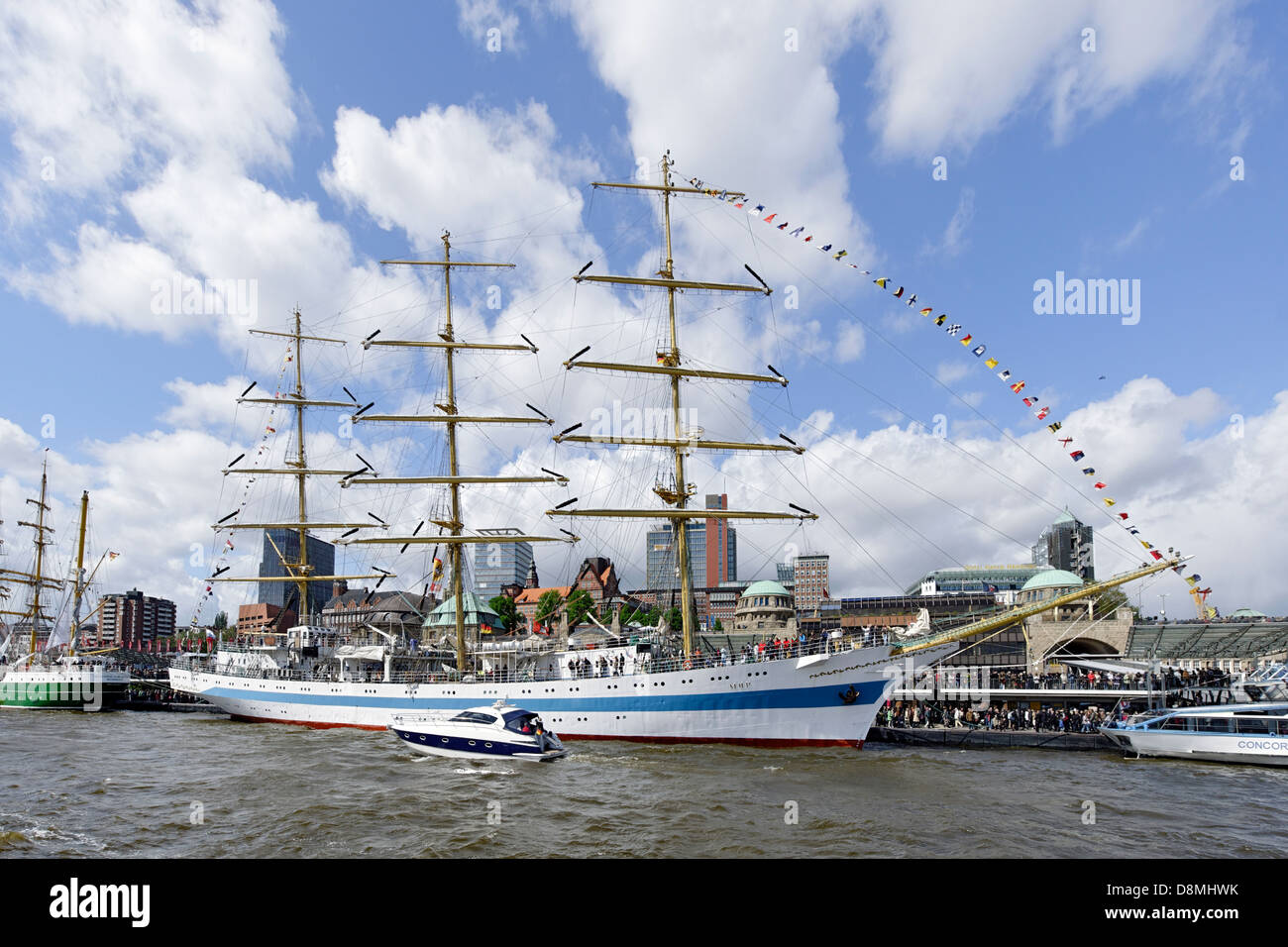 Russian sail training ship Mir, Hamburg, Germany Stock Photo