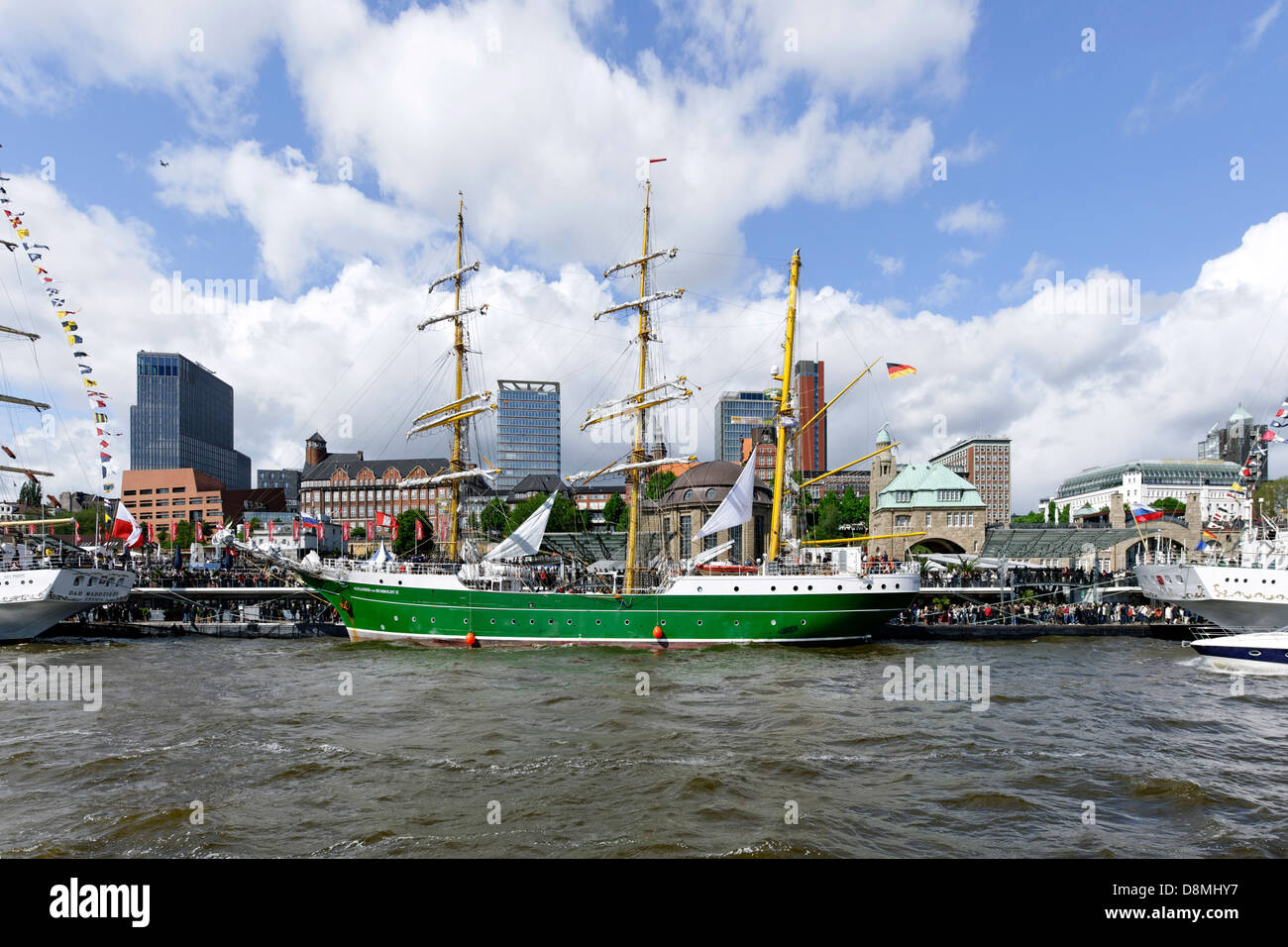 Sailing ship Alexander von Humboldt 2, Hamburg, Germany Stock Photo
