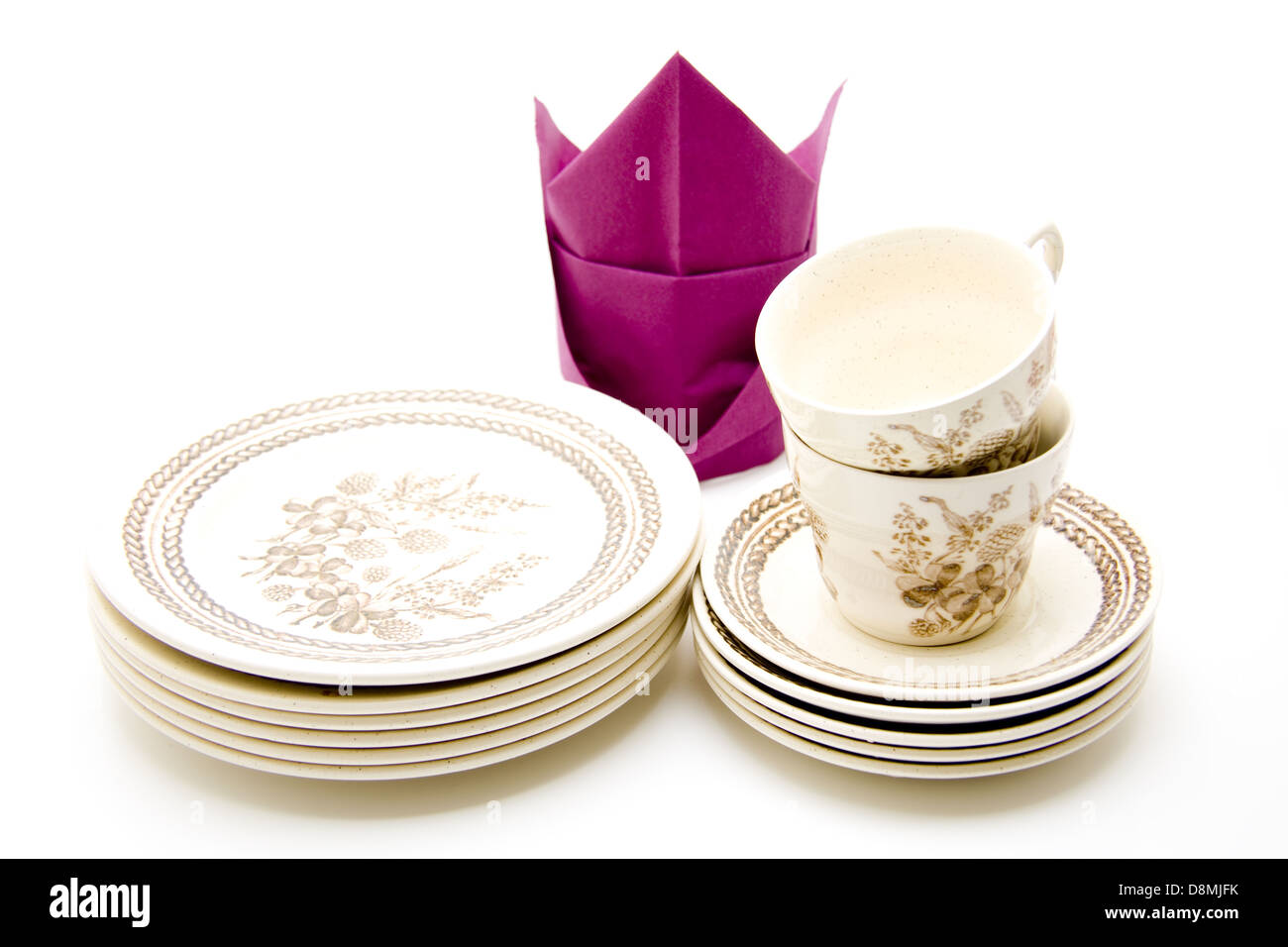 Cups with plate Stock Photo Alamy