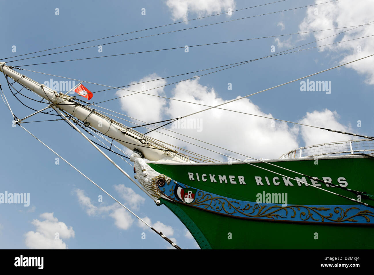 Bow of the sailing ship Rickmer Rickmers, Hamburg, Germany Stock Photo