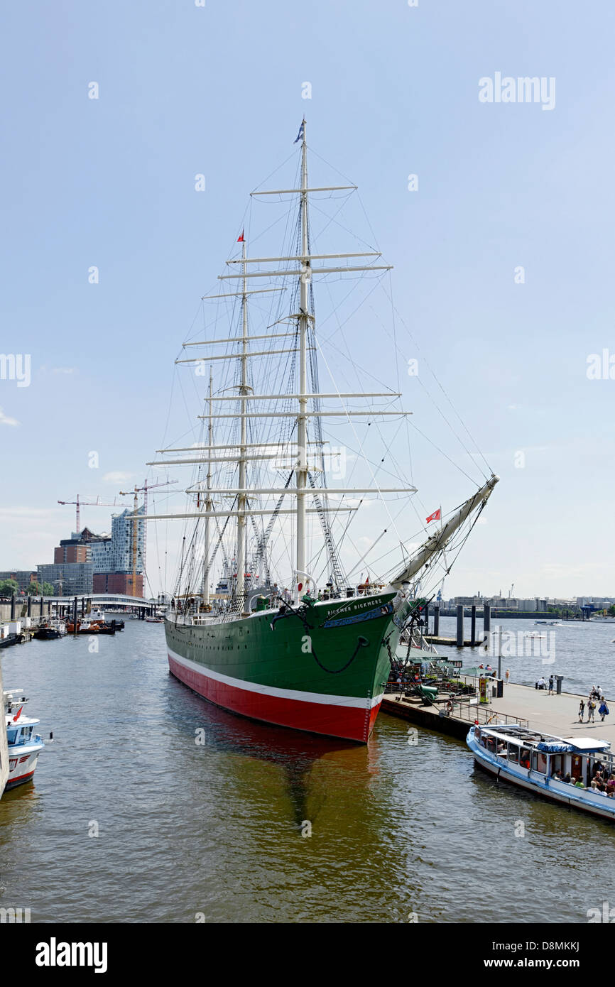 Sailing ship Rickmer Rickmers, Hamburg, Germany Stock Photo