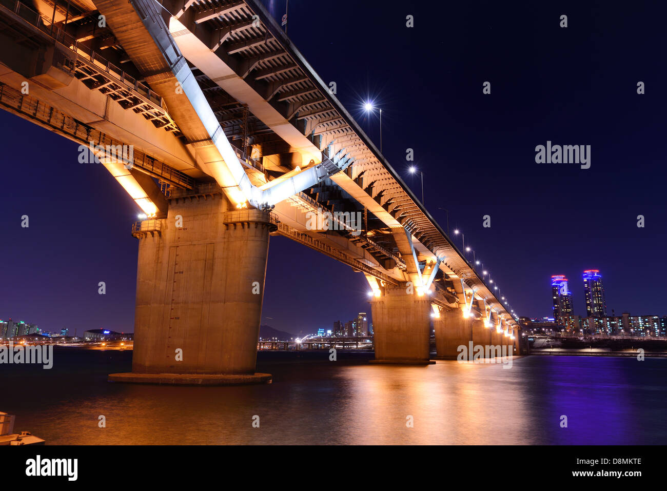 Bridge over the Han River in Seoul, South Korea. Stock Photo