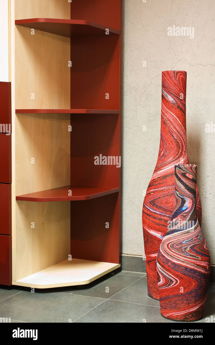 Kitchen furniture , shelves and vases Stock Photo Alamy