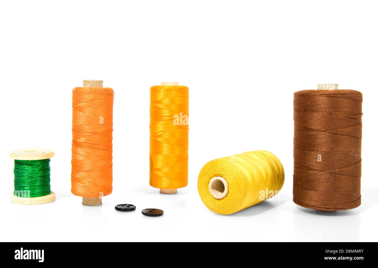 Thread isolated on a white background Stock Photo - Alamy
