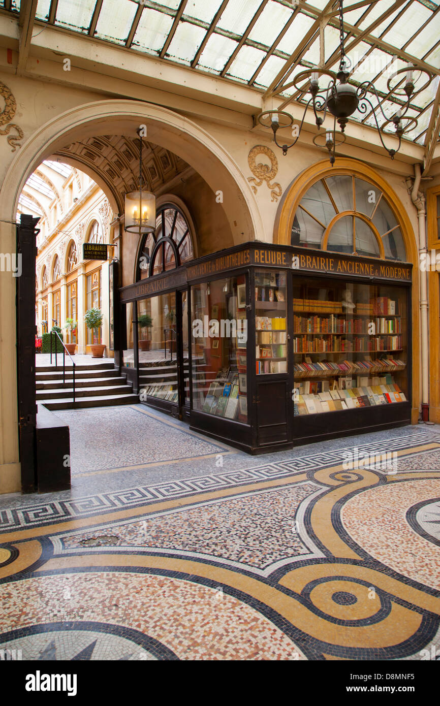 View inside Passage Vivienne - one of the covered passages of the 2nd Arrondissement, Paris France Stock Photo