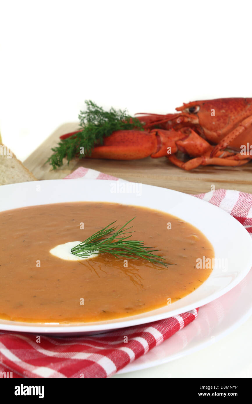 Lobster cream soup Stock Photo Alamy