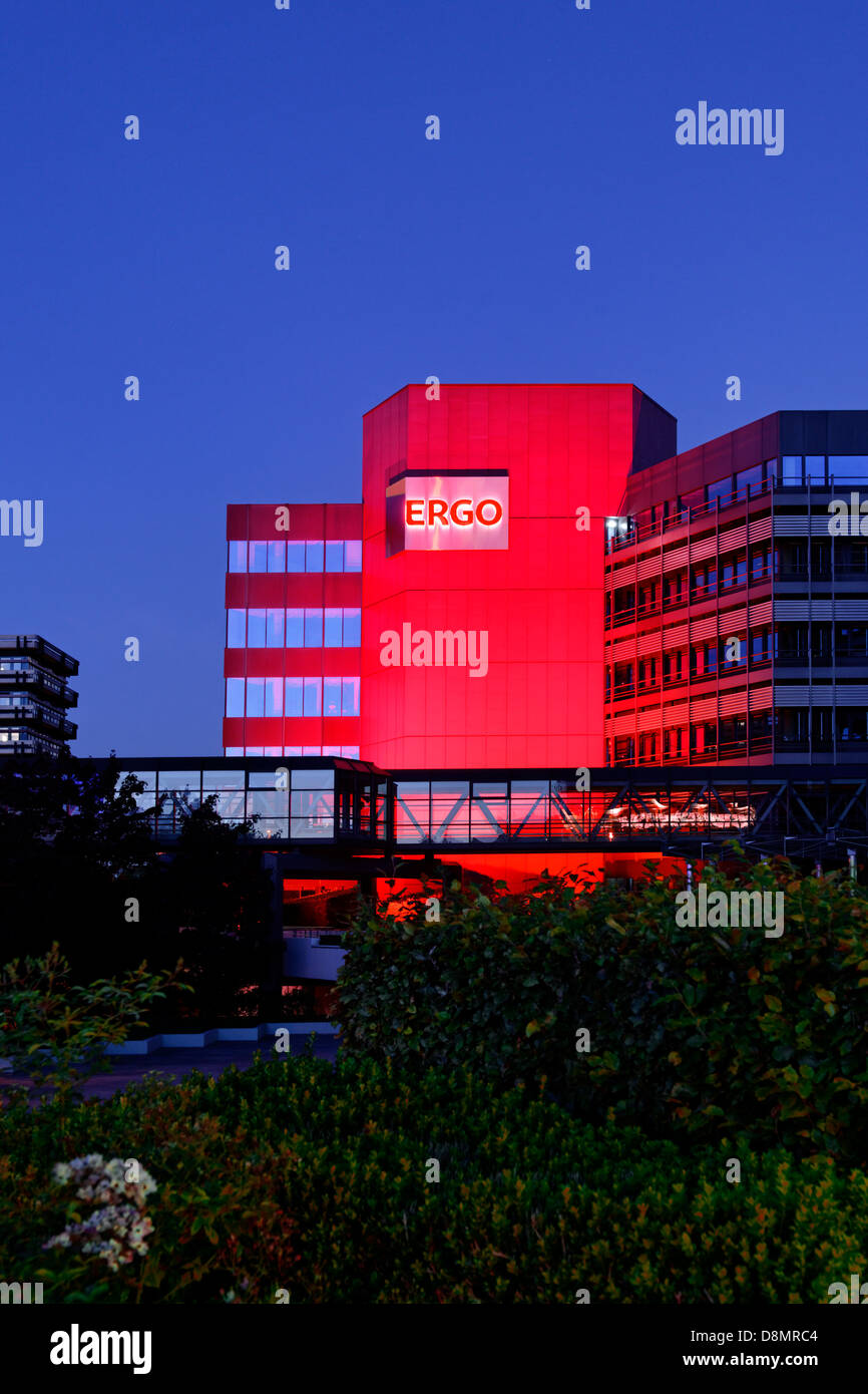 Illuminated business building, City Nord Festival of Lights, Hamburg