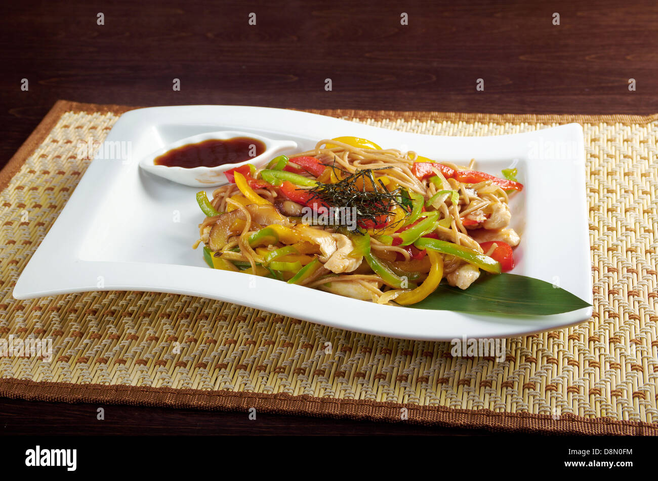 noodles with chicken Stock Photo - Alamy
