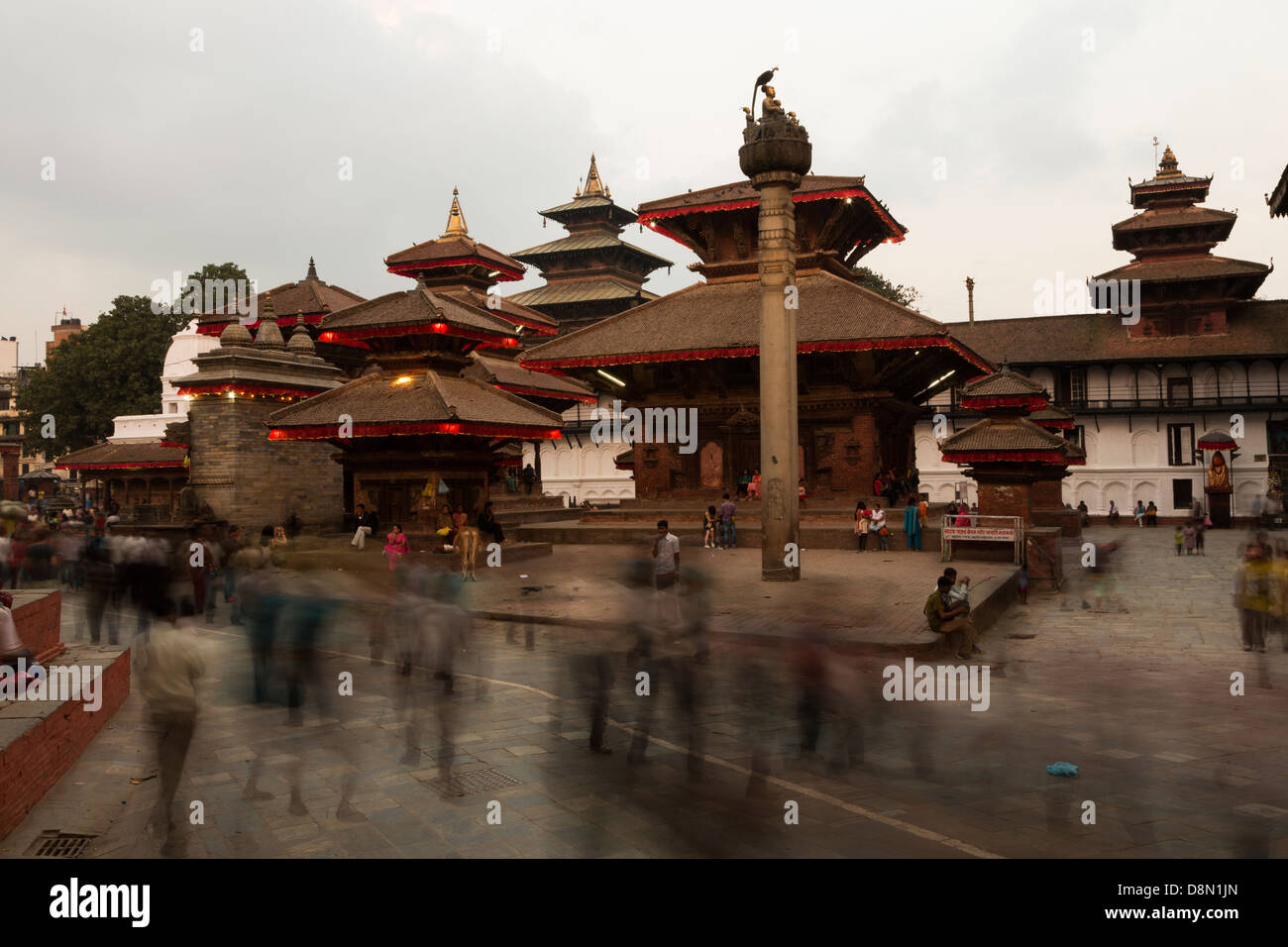 Motion blurred in Durbar square, Kathmandu, Nepal Stock Photo
