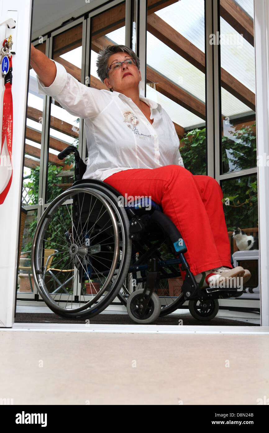 woman in a wheel chair Stock Photo