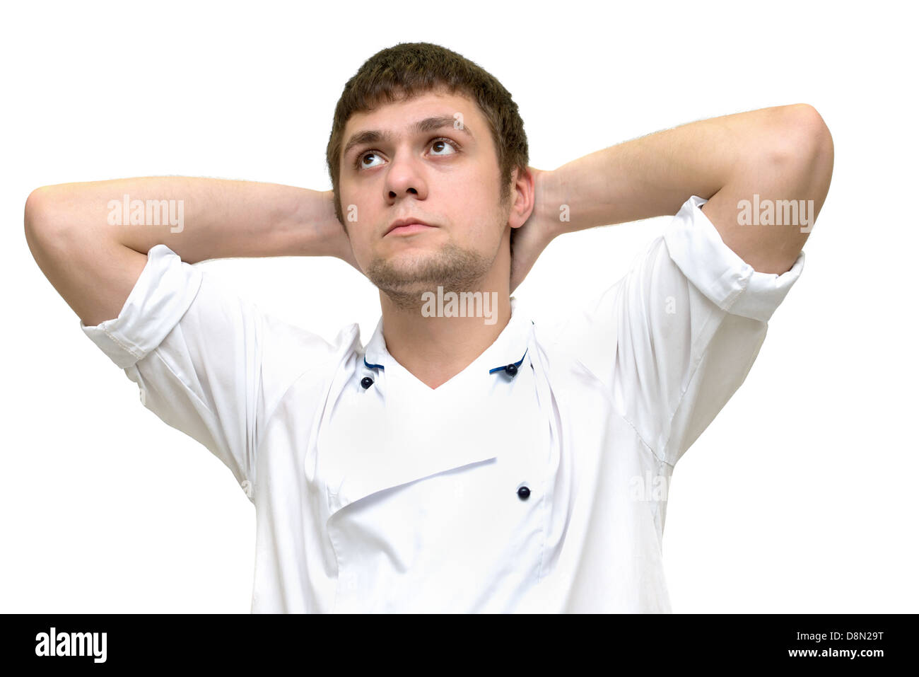 hands behind head Stock Photo Alamy