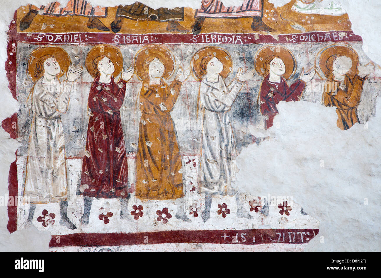BERGAMO - JANUARY 26: Fresco ofprophets from church Michele al pozzo bianco. Frescos of main nave is from year 1440 Stock Photo
