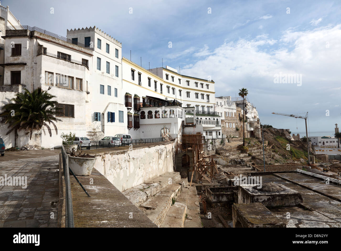Waterfront buildings in Tangier, Morocco Stock Photo
