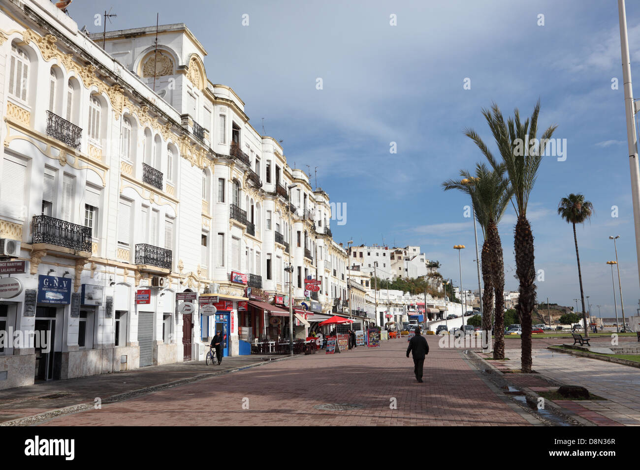 Promenade in Tangier, Morocco Stock Photo