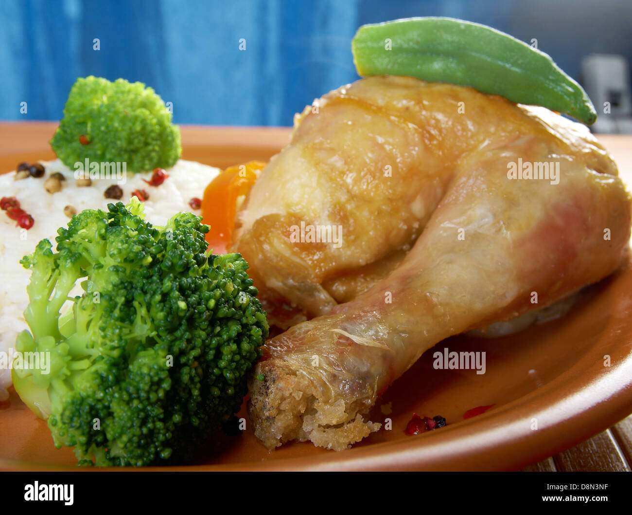 Rice and chicken Stock Photo - Alamy