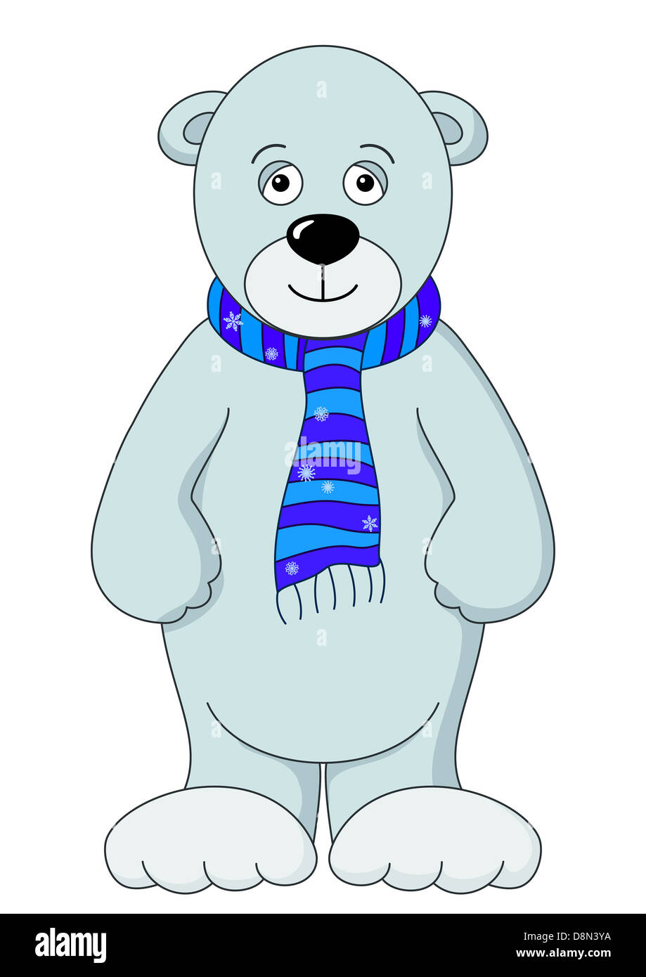 Teddy bear white in a scarf Stock Photo
