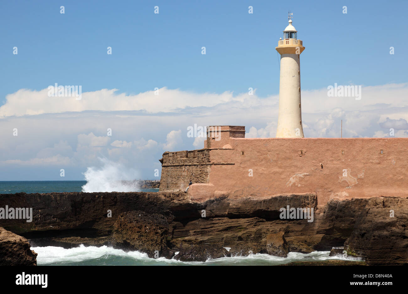 Lighthouse on the atlantic coast of Rabat, Morocco Stock Photo - Alamy