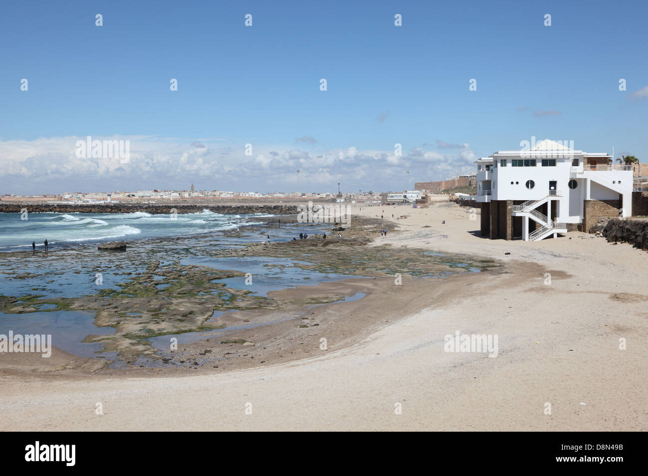 Atlantic ocean beach in Rabat, Morocco Stock Photo