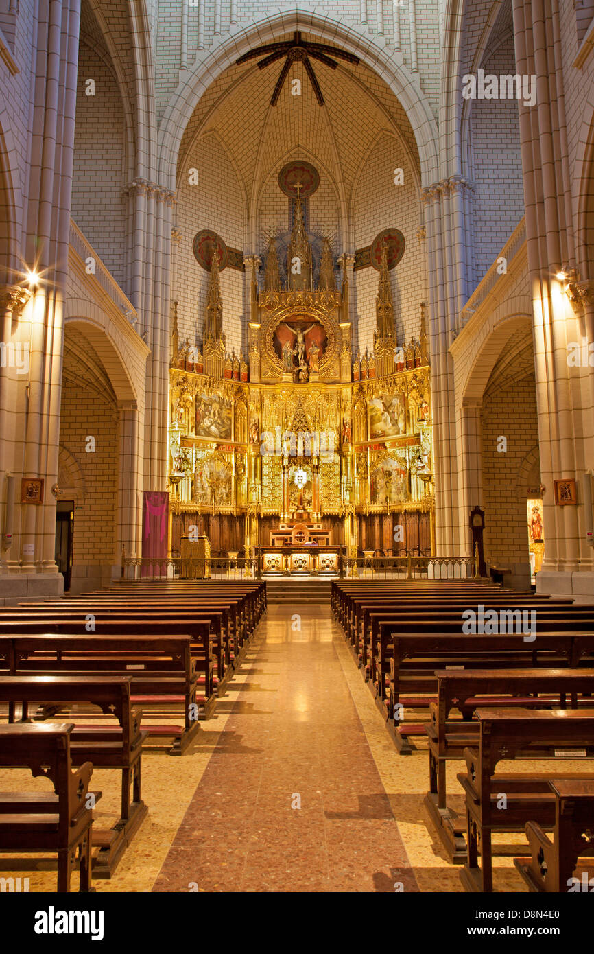 MADRID - MARCH 9: Nave of church Santa cruz on March 9, 2013 in Spain. Stock Photo