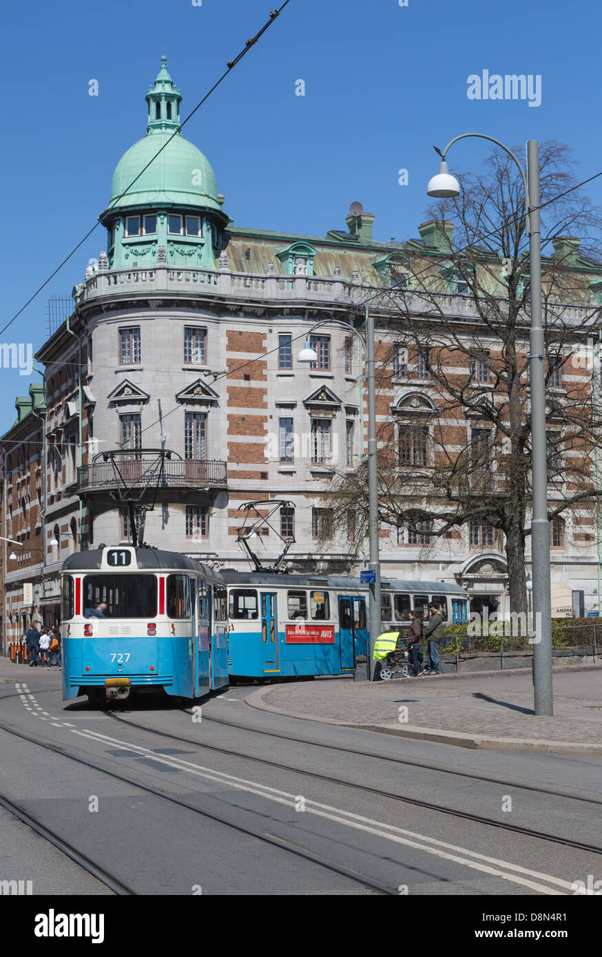 Electric tram or train in Gothenburg, Sweden Stock Photo