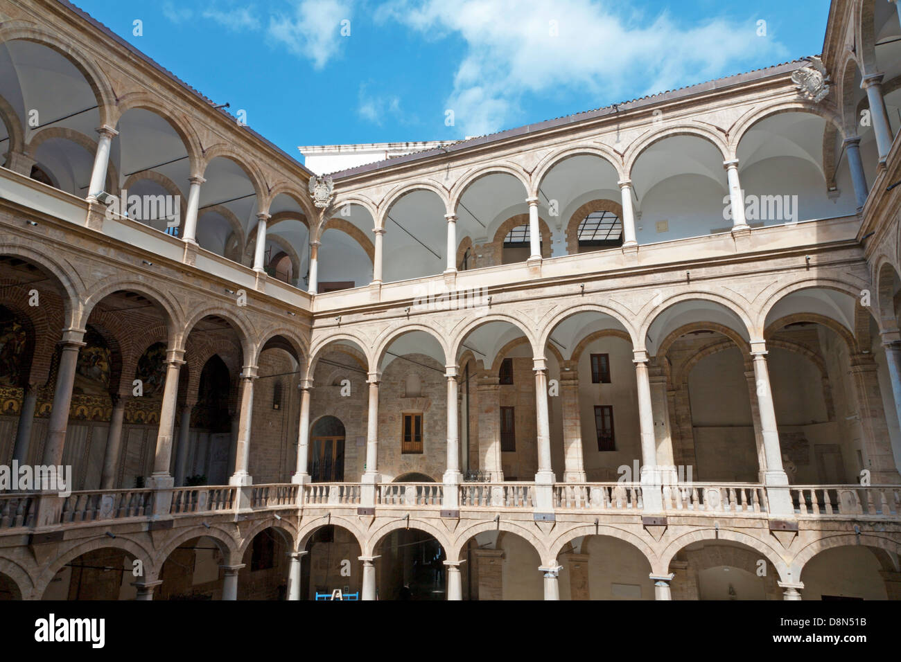 Palermo - Atrium of Norman palace or Palazzo Reale Stock Photo