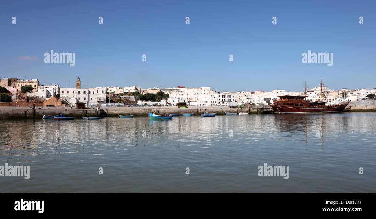 River Bou Regreg and the old town of Rabat, Morocco Stock Photo