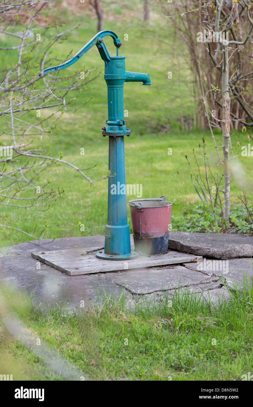 Hand water pump in a garden in Gothenburg, Sweden Stock Photo - Alamy