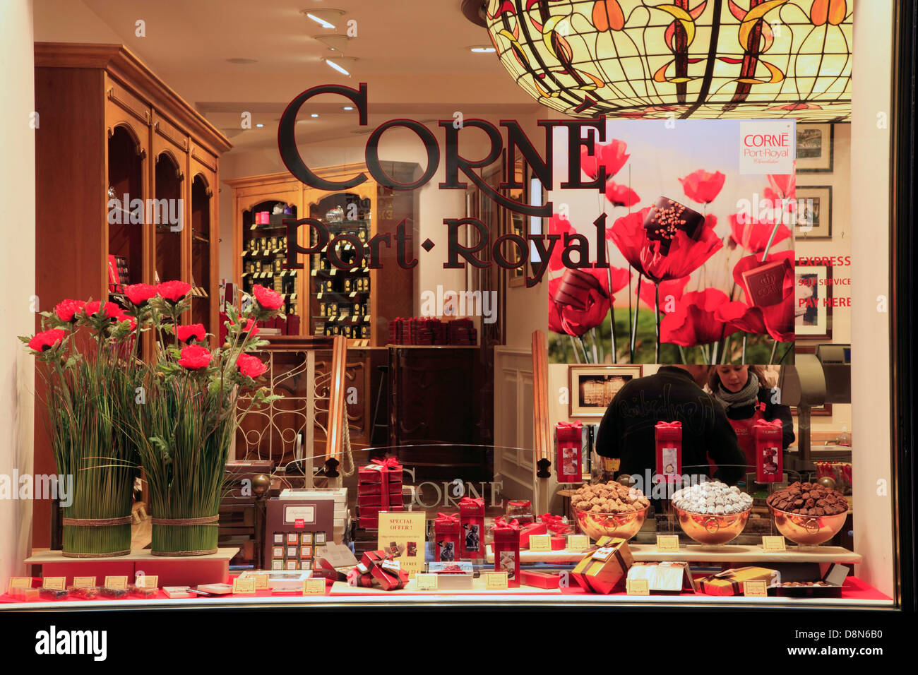 Belgium, Brussels, chocolate shop, Galeries St-Hubert, Stock Photo