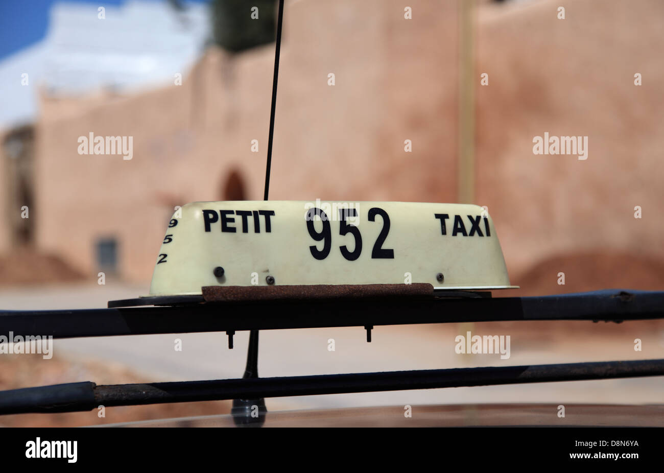 Petit Taxi sign in Rabat, Morocco Stock Photo