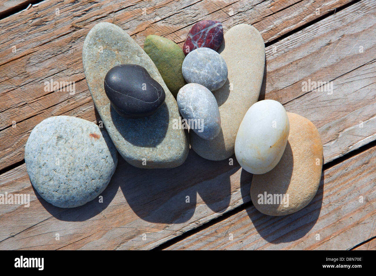 jackstones on the wood plate Stock Photo
