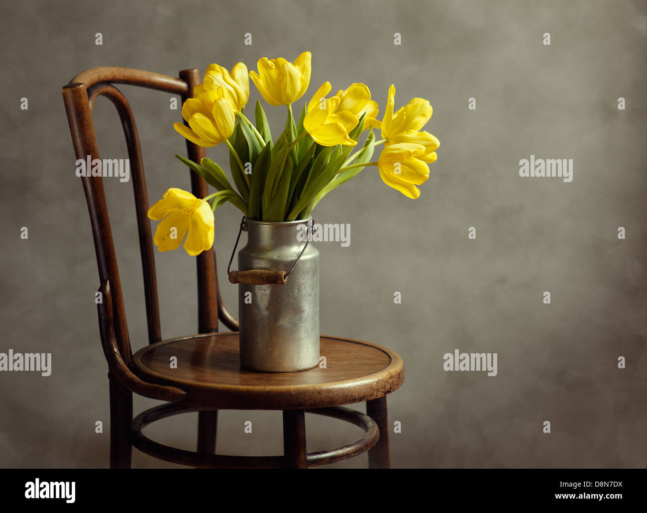 Still Life with Yellow Tulips Stock Photo - Alamy