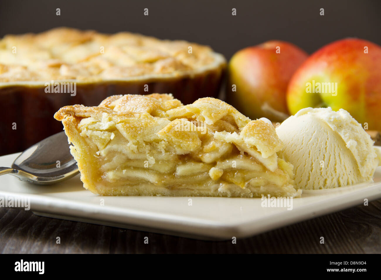 Apple pie a la mode, horizontal Stock Photo Alamy