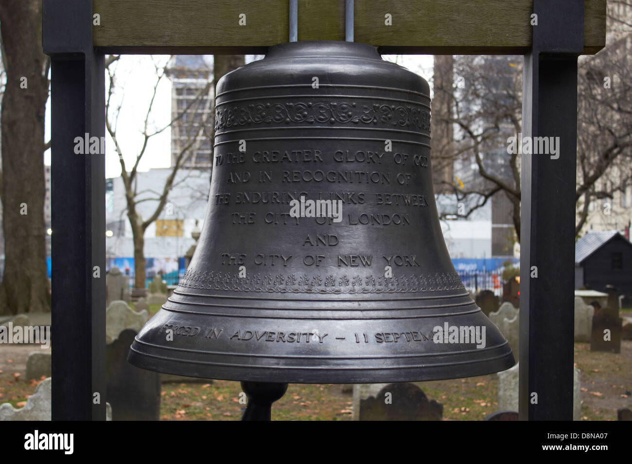 New York City USA 911 memorial bell Stock Photo