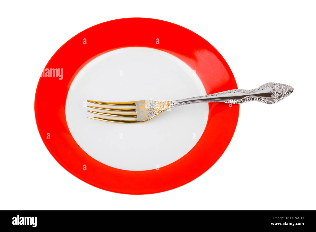 Plate and fork Stock Photo Alamy