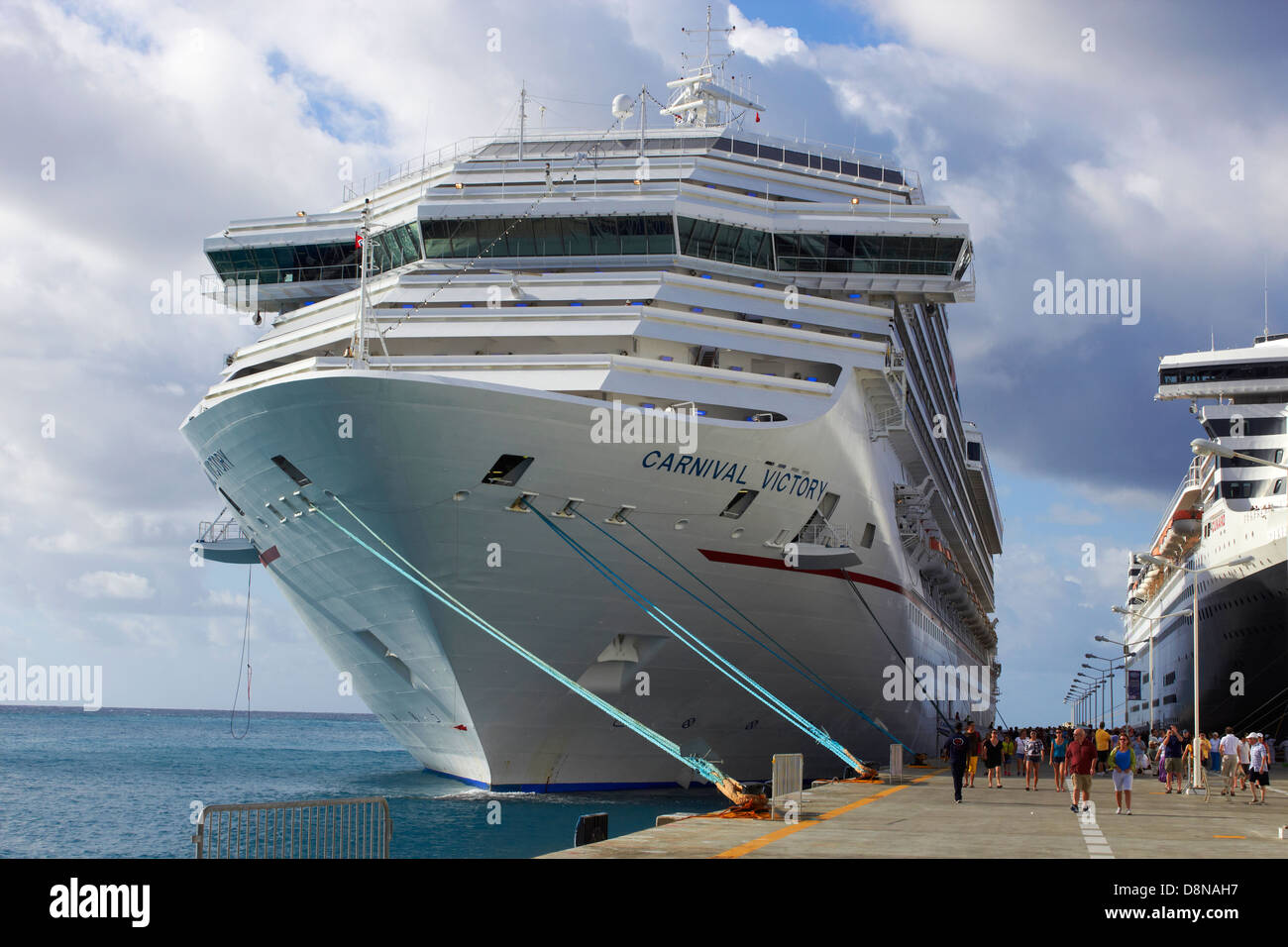 Carnival Victory cruise ship docked at Saint Martin, Caribbean Stock Photo