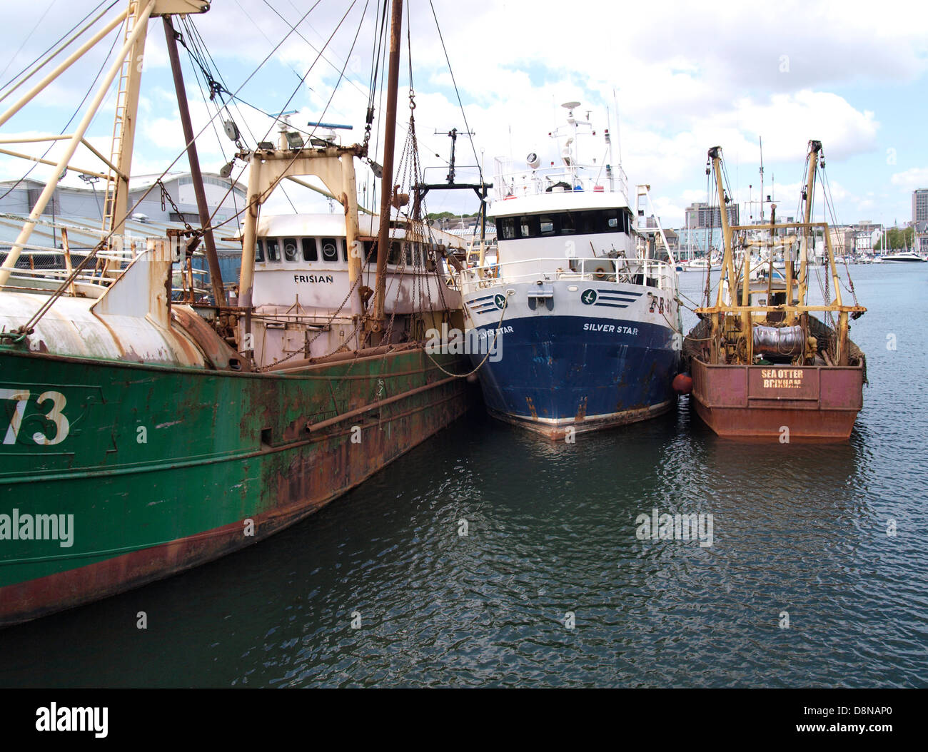 Fishing Trawlers, Plymouth, Devon, UK 2013 Stock Photo Alamy
