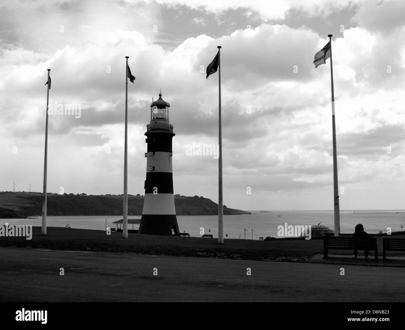 Smeaton's Tower lighthouse, Plymouth Hoe, Devon, UK 2013 Stock Photo