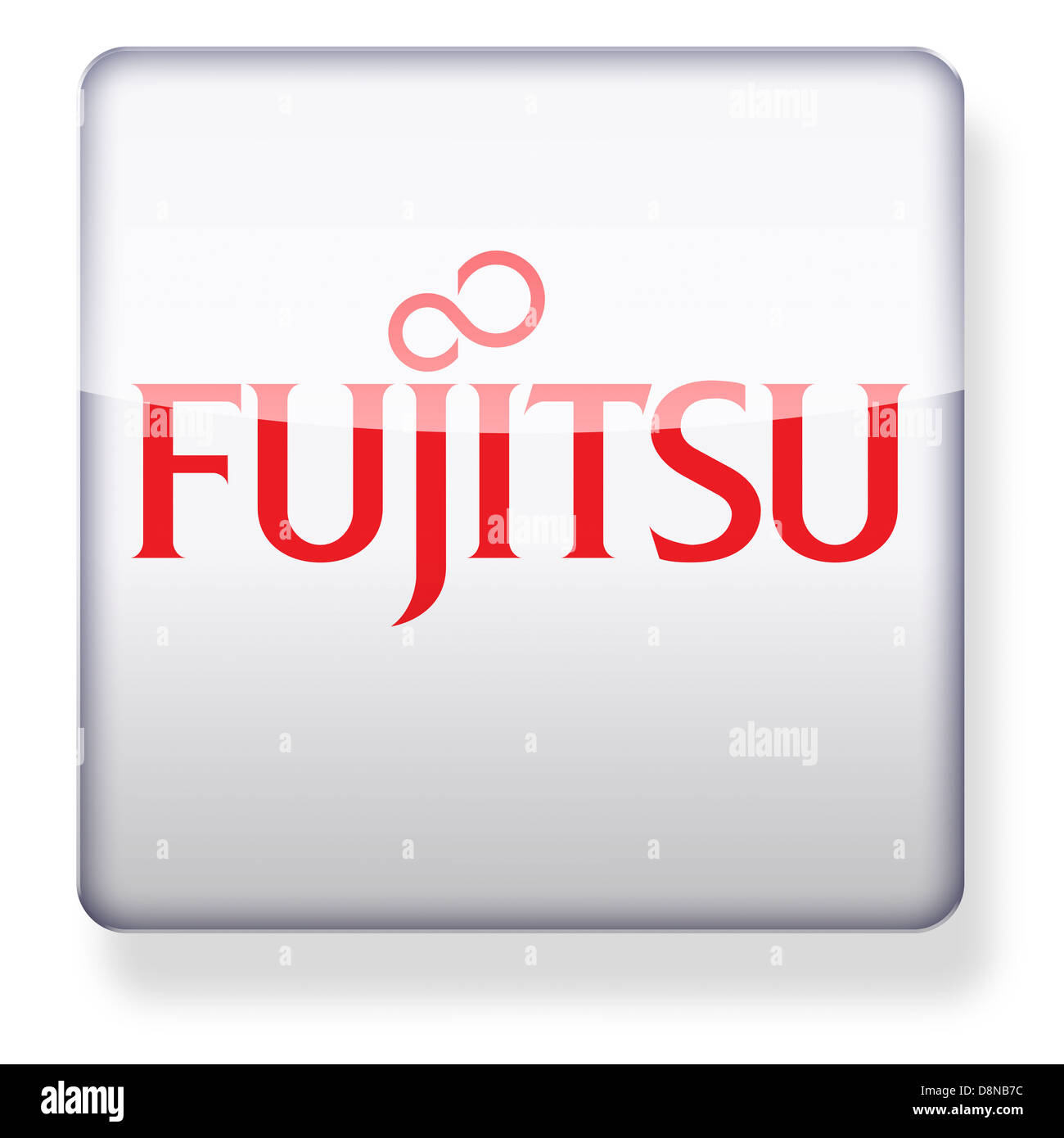 Fujitsu logo as an app icon. Clipping path included. Stock Photo