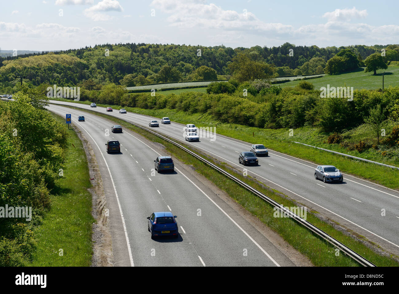 Traffic on the A55 North Wales Expressway dual carriageway Stock Photo