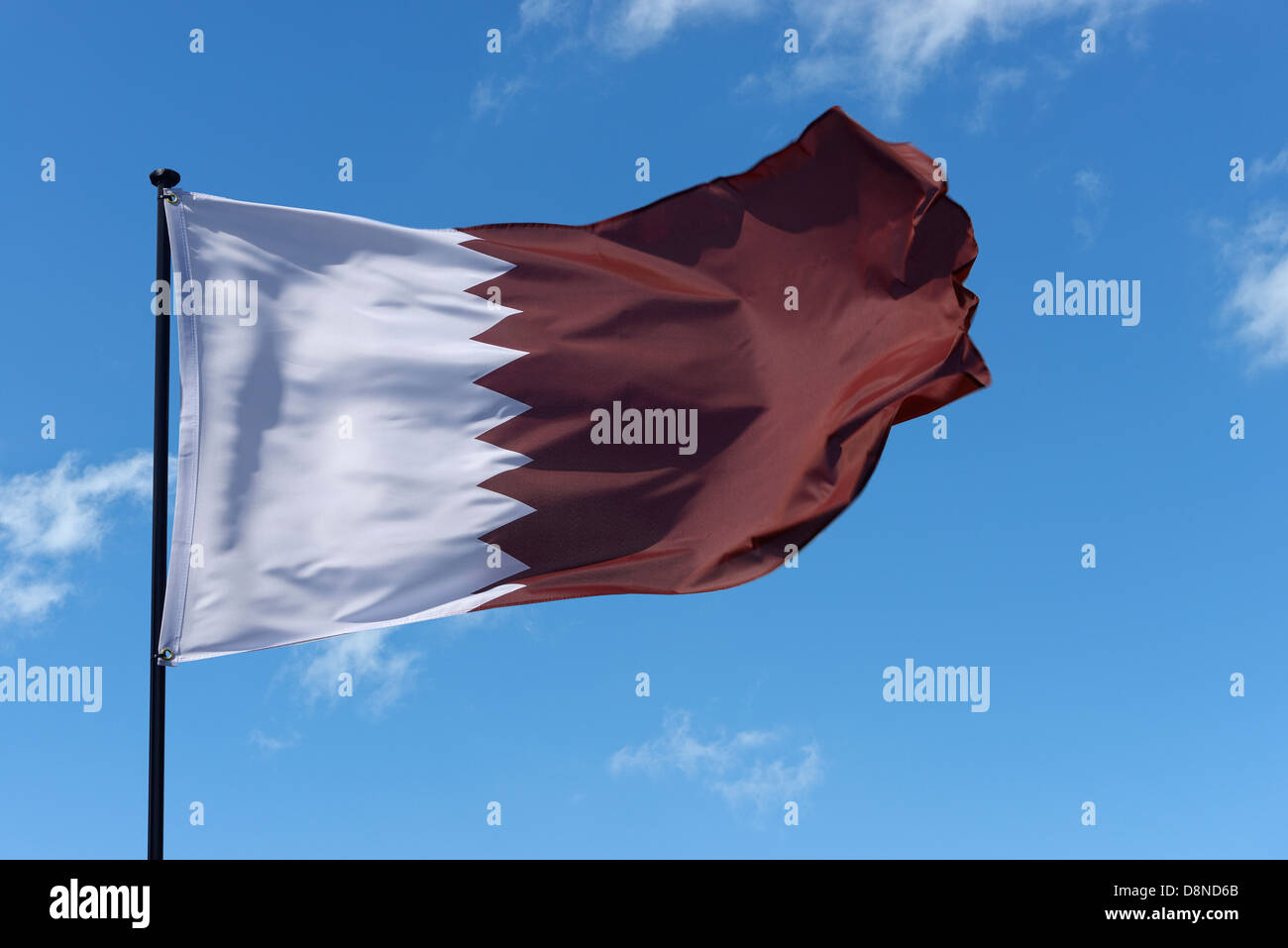 State of Qatar national flag Stock Photo