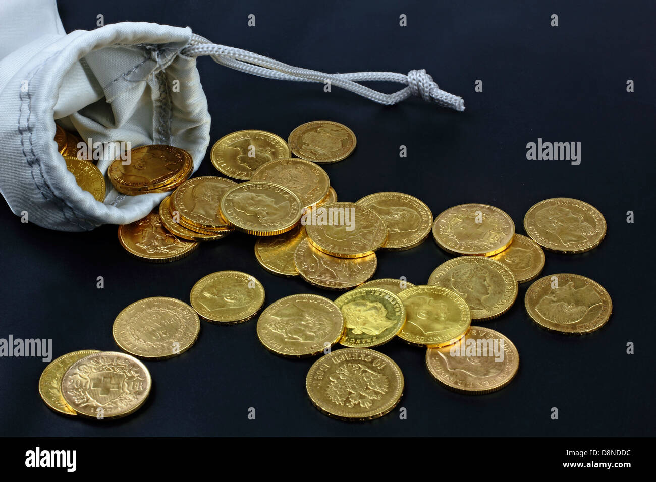 purse with gold coins Stock Photo